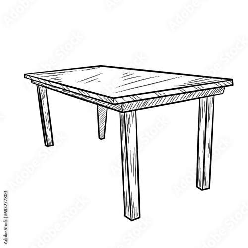 table handdrawn illustration