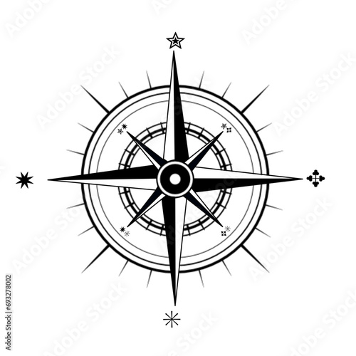 compass handdrawn illustration