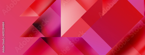 Vivid abstraction unfolds. Triangles in seamless harmony, composing dynamic geometric backdrop. Interplay of angles and hues forms captivating tapestry, evoking modernity and artistic allure