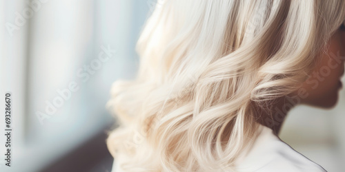 Elegant Blonde Woman with Curly Hairstyle