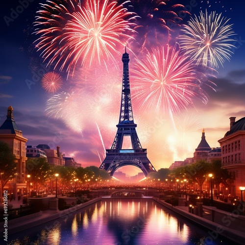 cinematic new years fireworks wallpaper © Young