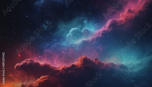 Colorful Sky Filled With Clouds and Stars © filmmaster