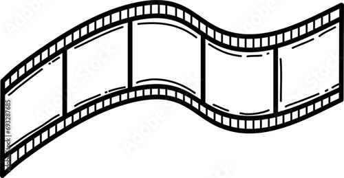 Film Strip Movie Doodle Drawing Isolated Transparent