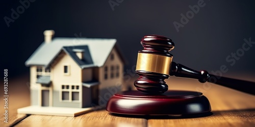 Real Estate concept judge gavel lawyer with auction hammer