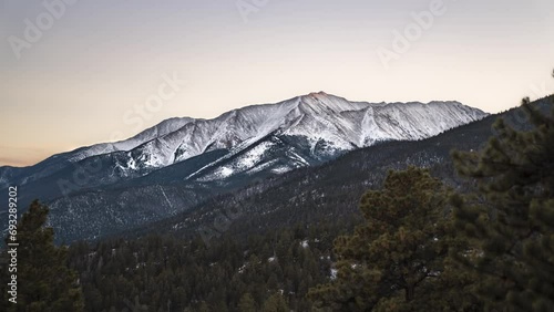Timelapse of day to night of Mount Princeton in the Rocky Mountains in Colorado photo
