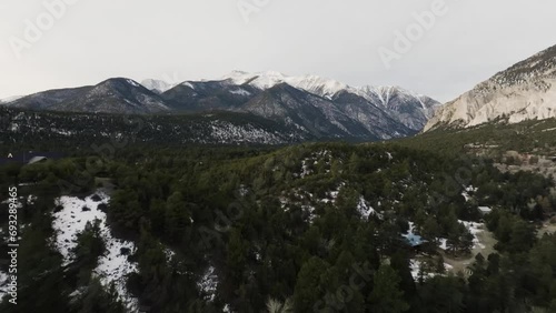 Drone approaching Mount Antero in the Rocky Mountains in Colorado photo