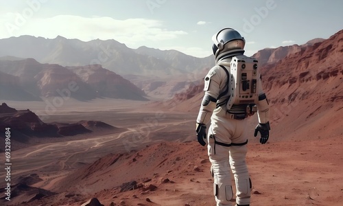 Billede på lærred Astronaut exploring a distant planet