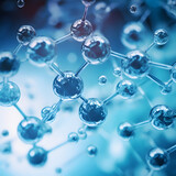 Blue transparent molecule model