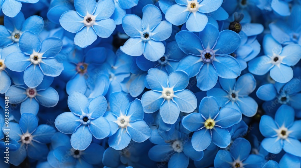 Top View Forget-Me-Nots Background with Small Blue Flowers Top View Forget-Me-Nots Background with Small Blue Flowers