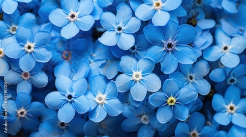 Top View Forget-Me-Nots Background with Small Blue Flowers