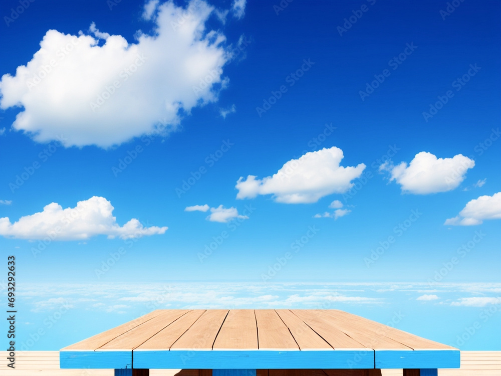 Empty wooden table with natural blur background Empty wooden table with natural blur background