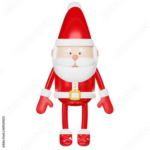 Santa Claus 3D renderings bring joy and charm to various digital creations during the holiday season.Ideal for enhancing seasonal designs and presentations isolated on transparent background.
