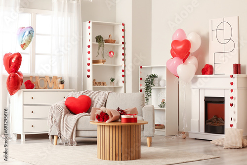 Interior of festive living ...