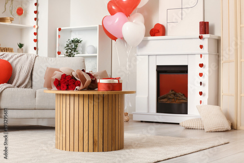Interior of festive living ...