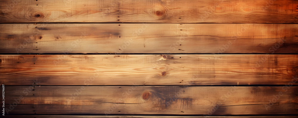 Naklejka premium Horizontal wood grain texture background, banner