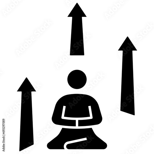 mindfulness glyph style icon