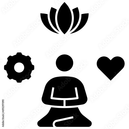 meditate glyph style icon