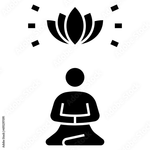 meditate glyph style icon