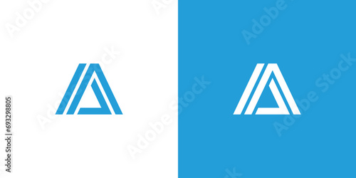 Abstract initial letter ma or am logo in blue color