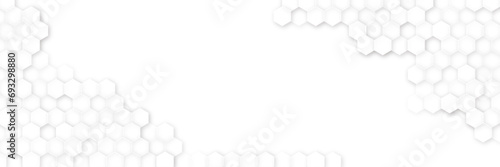 Abstract background with geometric shapes and hexagon pattern. Vector illustration for technology or science design