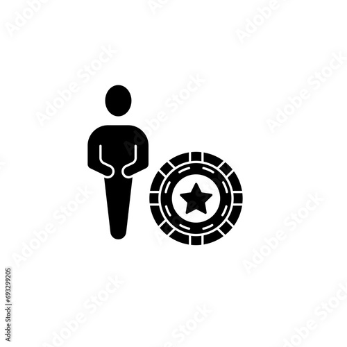 Casino dealer concept line icon. Simple element illustration. Casino dealer concept outline symbol design.