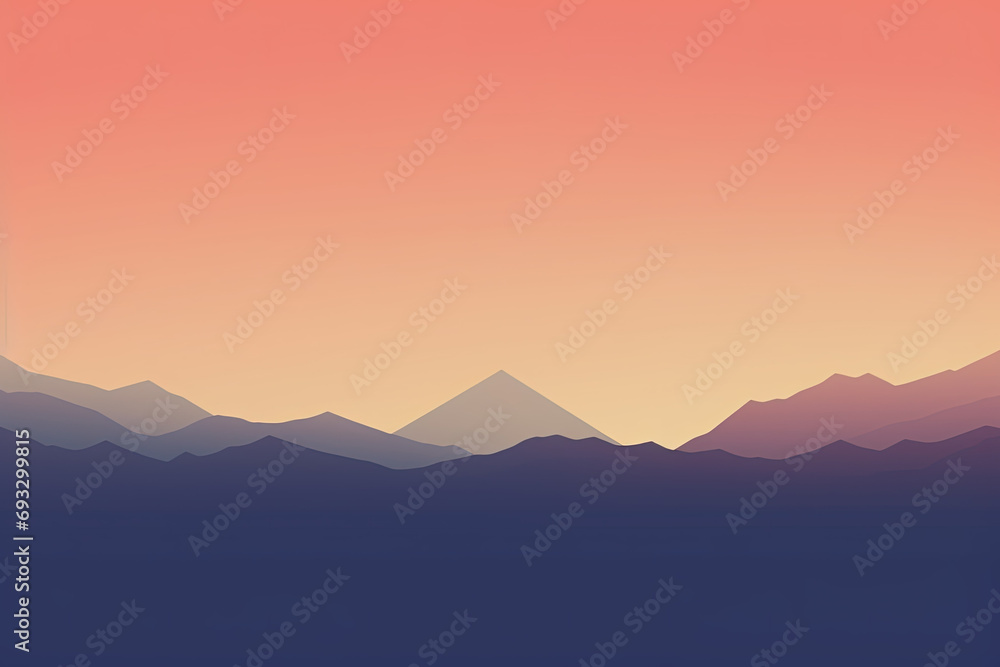 Fototapeta premium Minimalistic abstract landscape art for wallpaper