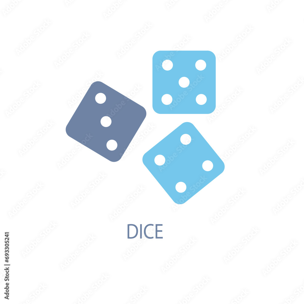Dice concept line icon. Simple element illustration. Dice concept outline symbol design. Dice concept line icon. Simple element illustration. Dice concept outline symbol design.