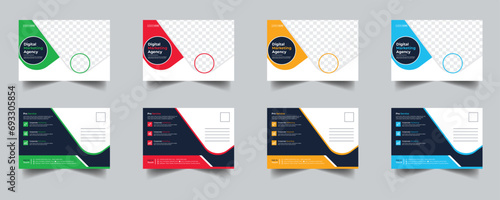 Modern Creative Corporate Post Card Template, Vector Template for Opening Invitation Editable, Professional Business Postcard Design, Event Card Design, Invitation Design, Direct Mail EDDM Template