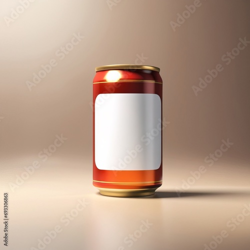 Soda drink or beer can, metail container for liquids, generic blank product packaging mockup photo