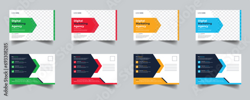 Modern Creative Corporate Post Card Template, Vector Template for Opening Invitation Editable, Professional Business Postcard Design, Event Card Design, Invitation Design, Direct Mail EDDM Template