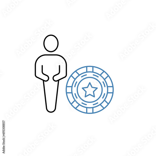Casino dealer concept line icon. Simple element illustration. Casino dealer concept outline symbol design.