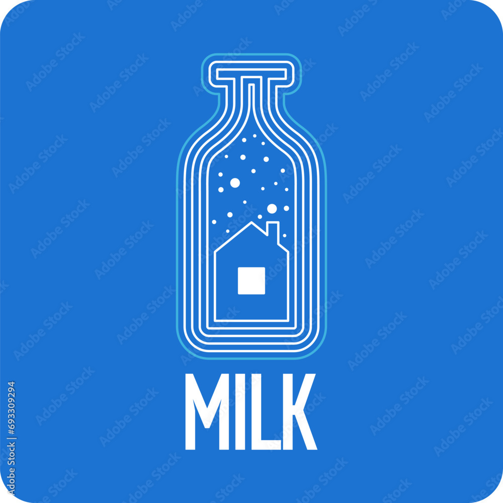 The original concept poster for milk advertising. Vector illustration in a flat style. Vector elements. The original concept poster for milk advertising. Vector illustration in a flat style. Vector elements.