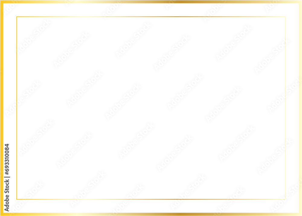 Obraz premium golden square frame line transparent background