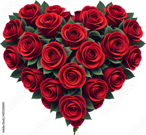 bouquet of roses in heart shape