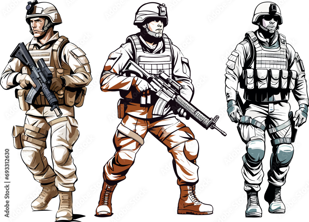 Military man vector, marines, NAVY, army soldier Military man vector, marines, NAVY, army soldier