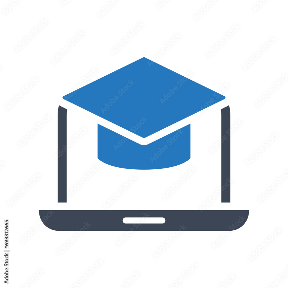 Online university education vector icon Online university education vector icon