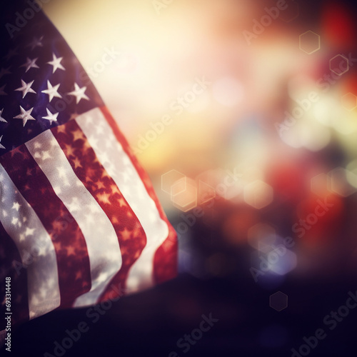 Martin Luther King Day, American flag, bokeh 