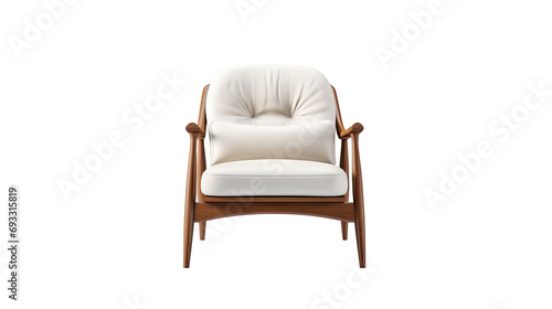 mid century modern lounge chair Interior design concept furniture for living isolated on clear png background and transparent background, AI generative. © Adisakdi