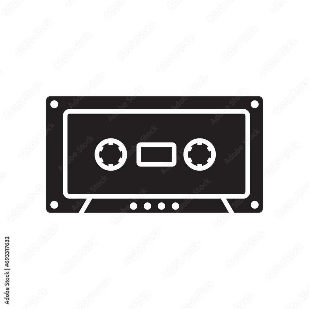 Naklejka premium tape cassette icon vector