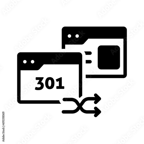 Solid black icon for Redirect domain photo