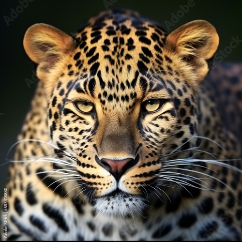 Leopard - Panthera pardus - portrait of a wild cat