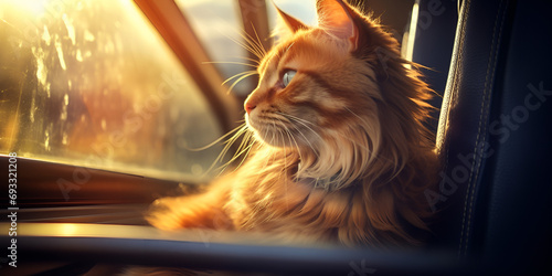 Embark on a Side-Splitting Journey as Our Cat Passenger Takes the Wheel, Turning a Simple Car Ride into a Comedy Extravaganza photo