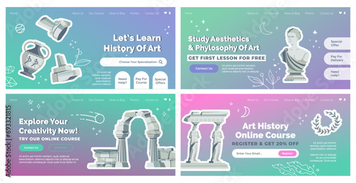 Web banner collection for art history course promo