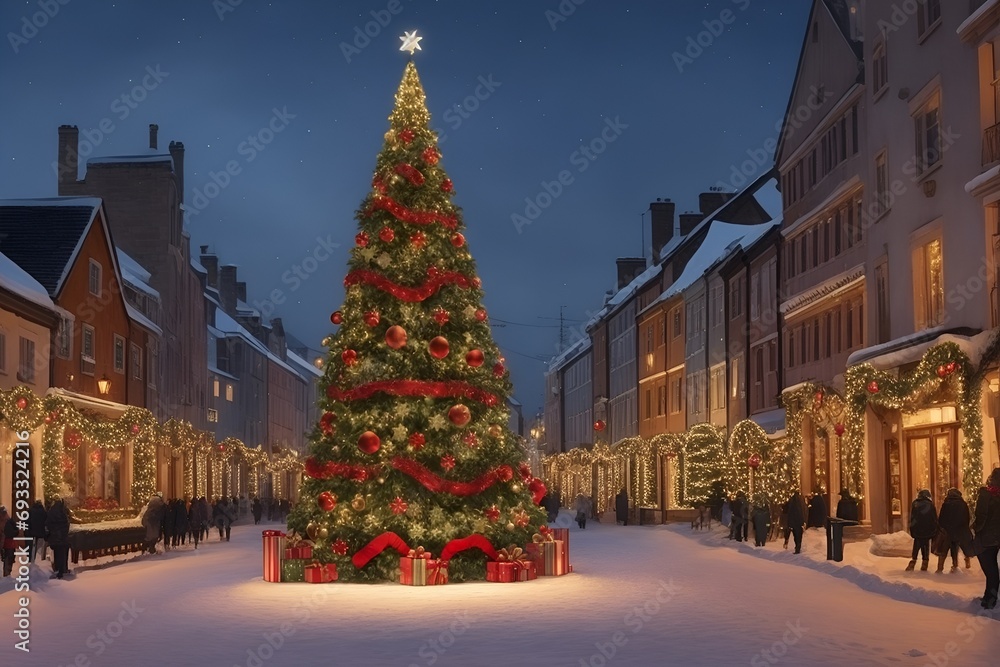 christmas tree in the street