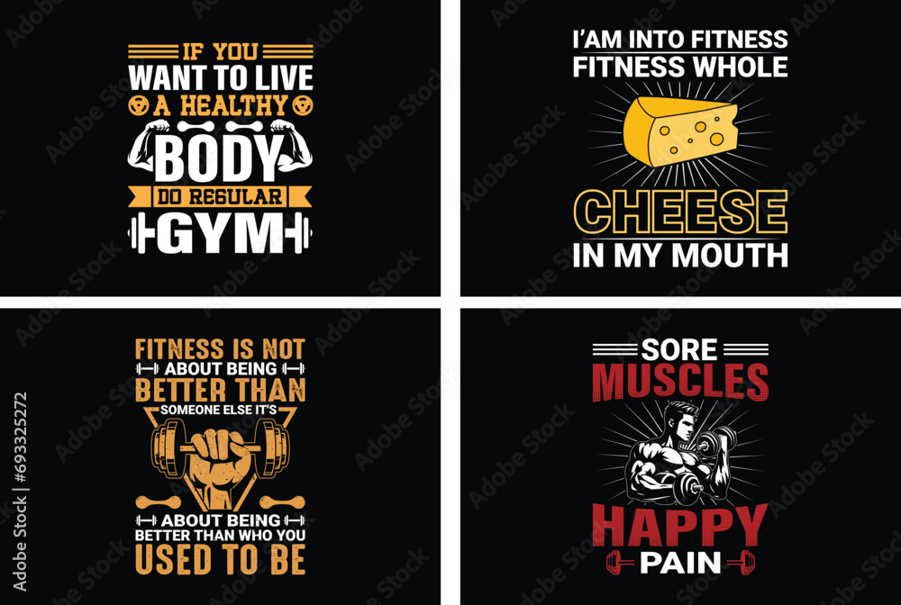 Gym t-shirt design bundle fitness t-shirt