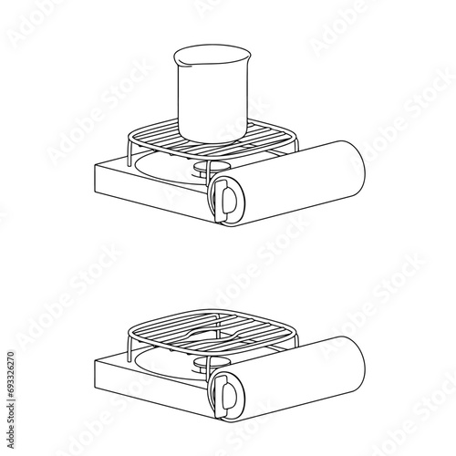 理科実験用コンロの線画