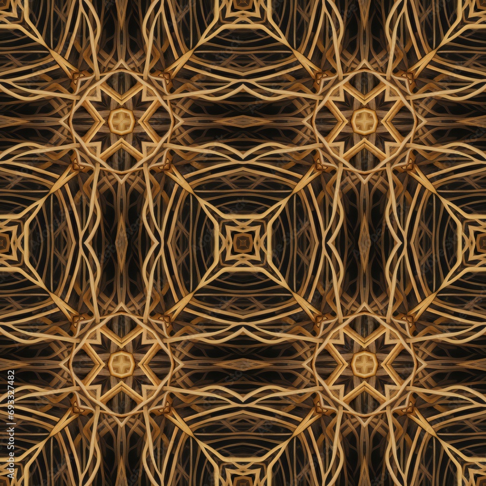 Seamless background pattern,  Abstract kaleidoscope fabric design texture
