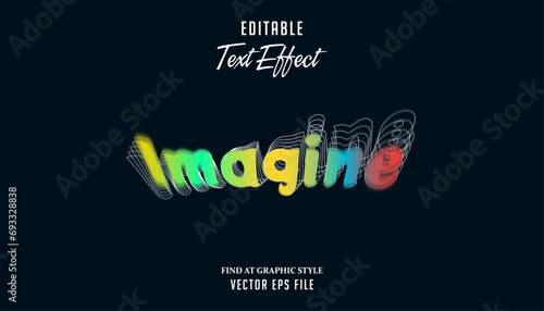 Psychedelic text effect vector template, colorful offset font typography / Mockup