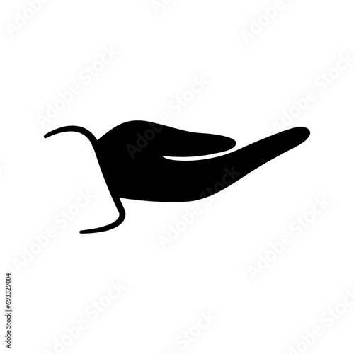 The hand is offering something in hand-drawn style