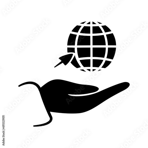 Hand offering globe